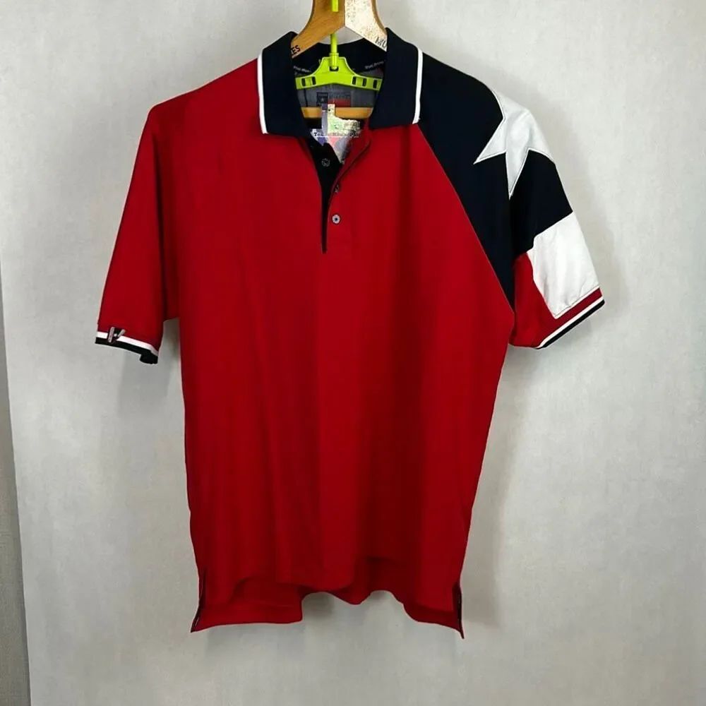 NEW Rock Point Texas Flag Polo Shirt Mens Sz 2XL Red White Blue TX Star Short Sl